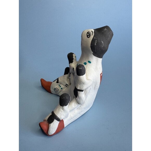 Vintage Southwestern Tribal Storyteller Figurine 4 Kids Artist Signed Acoma Pott - Picture 3 of 5